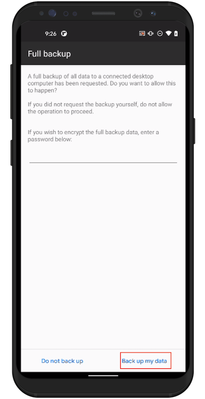 Android Backup View